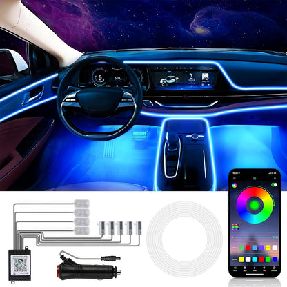 Wilktop RGB Car Interior LED Strip with App 12V