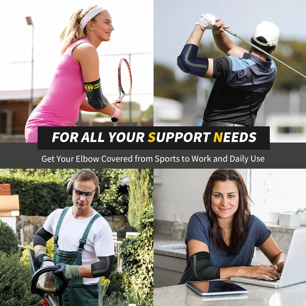 Ultimate Elbow Support Brace for Tendonitis, Tennis, Golf, and Weightlifting Pain Relief - Gomix Brands Outlet