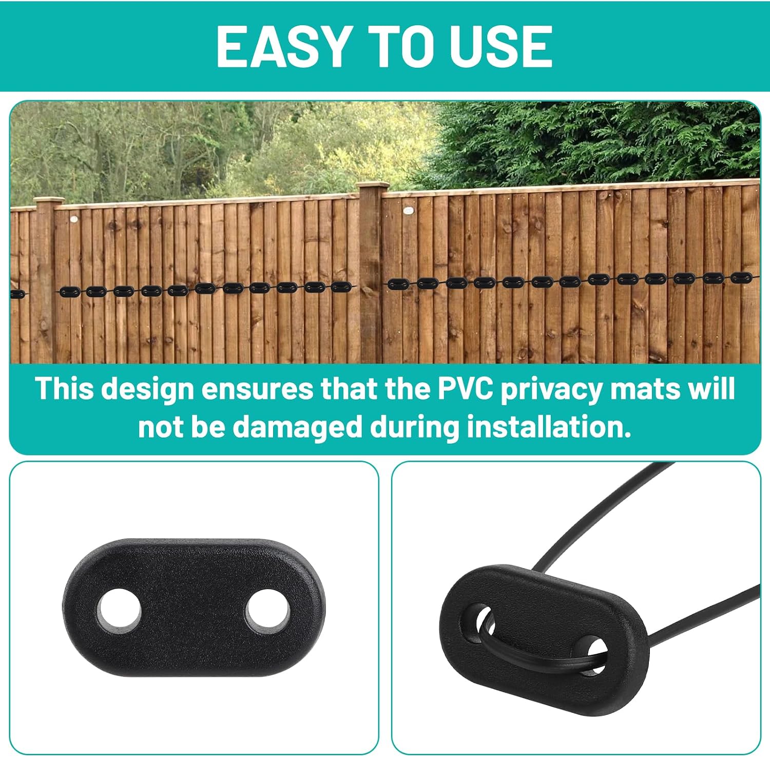 DBREAKS Privacy Screen Mounting Kit Weatherproof 105 pcs Black