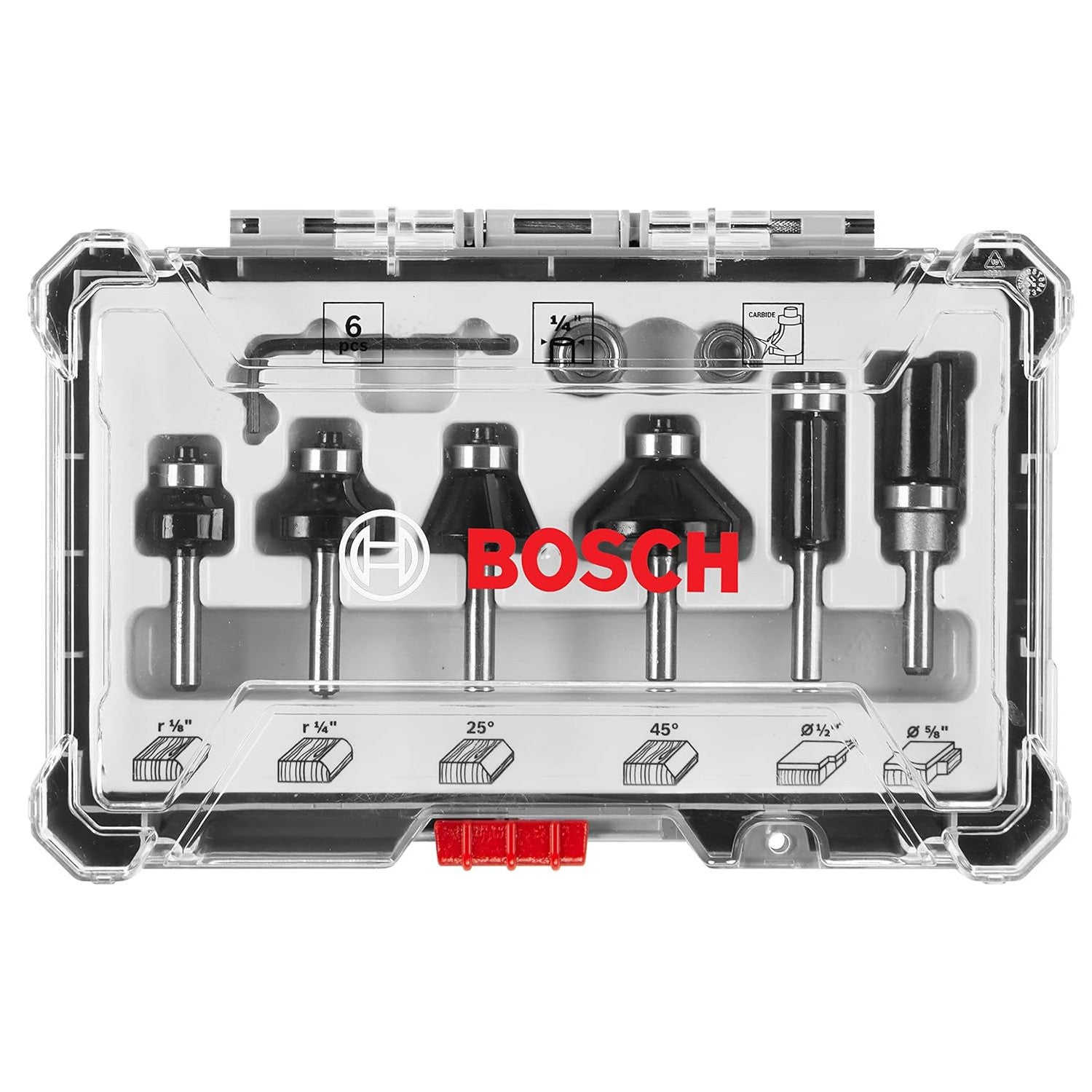 BOSCH 6-Piece Carbide-Tipped Trim Router Bits