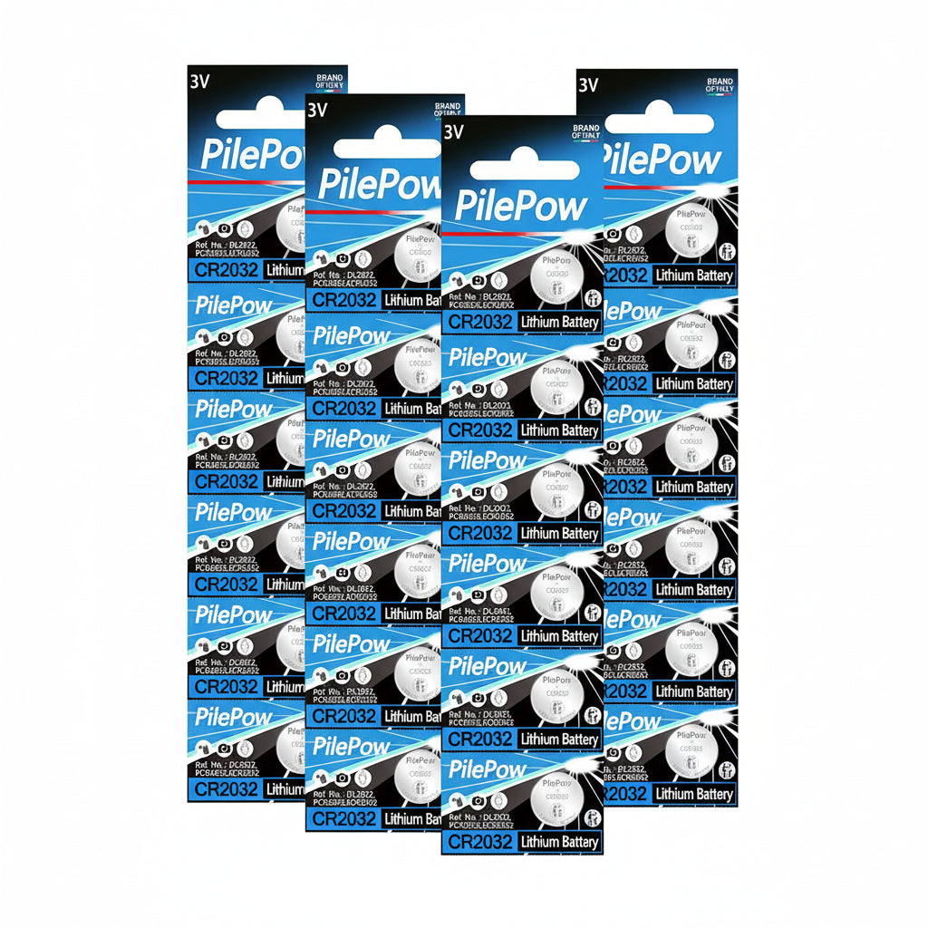 PilePow CR2032 Button Cell 3V Lithium 24-Pack for Watches Remotes Key Fobs Small Electronics