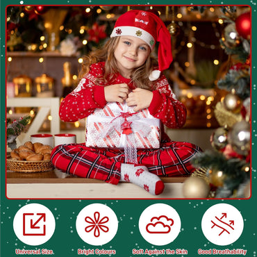Festive Vlies Christmas Hat Set for Adults Kids Babies