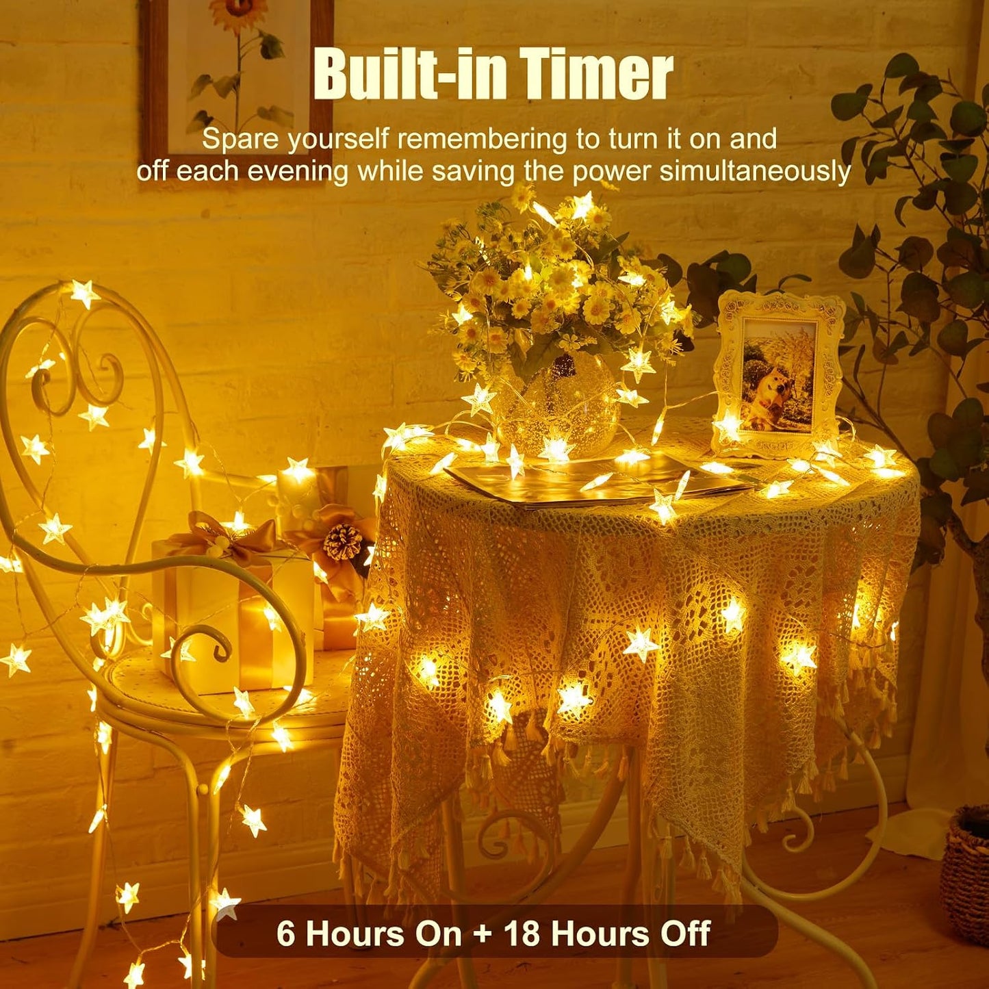 Minetom 50 LED Star String Lights B_P_S_50_X 5.2m