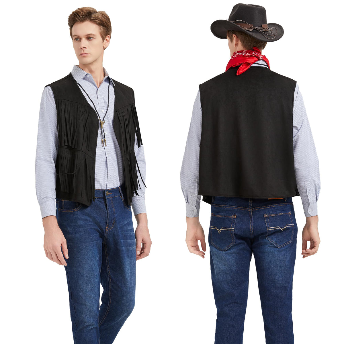JoeRita Men's Western Cowboy Costume Set Black