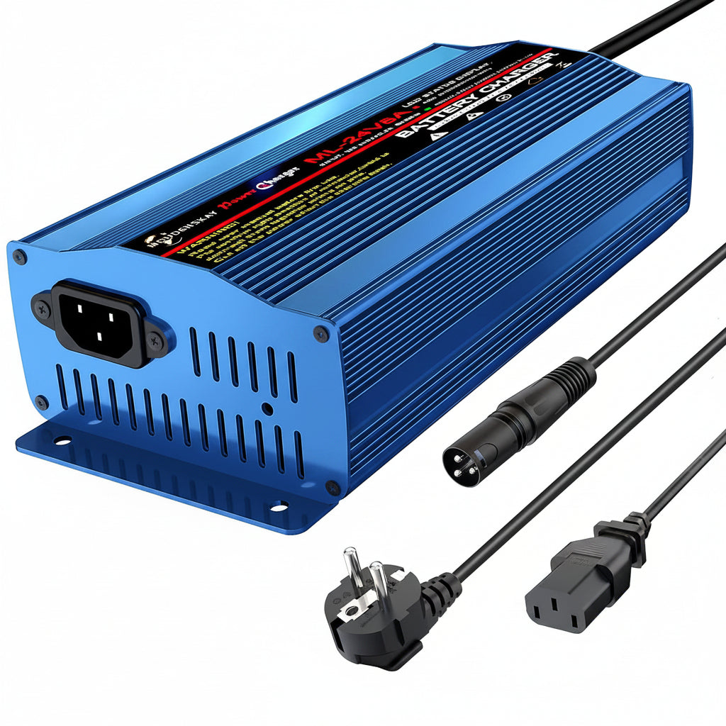 MOUDENSKAY 24V 8A Smart Automatic Battery Charger with XLR Connection for Scooter Wheelchair Car Motorcycle