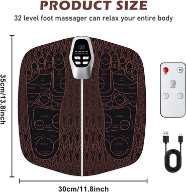 BORDEAG Electric Foot Massager with 8 Programs, 32 Intensity Levels