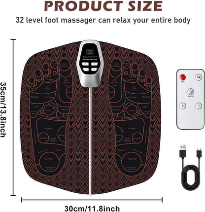 BORDEAG Electric Foot Massager with 8 Programs, 32 Intensity Levels