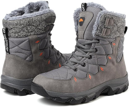 Men's Waterproof Snow Boots with Fur Lining and Anti‑Slip Grip