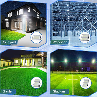 TASINUO 100W 2-Piece Outdoor LED Floodlight 10000LM IP67 Waterproof