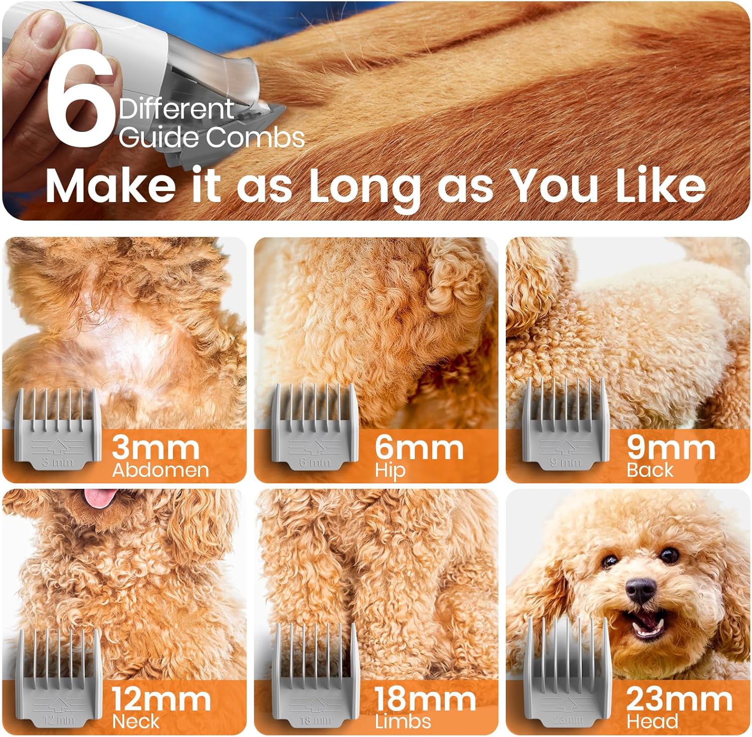 oneisall 7‑in‑1 Quiet Dog Grooming Vacuum Kit – Blue