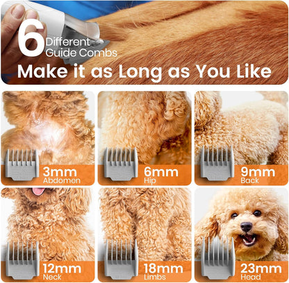 oneisall 7‑in‑1 Quiet Dog Grooming Vacuum Kit – Blue