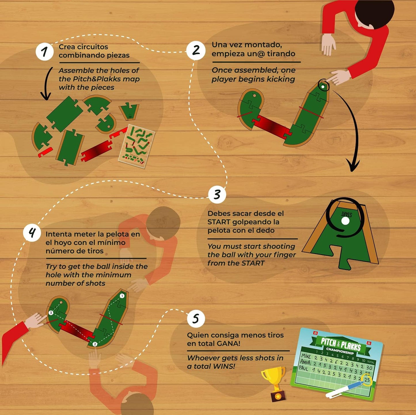 Pitch & Plakks Wooden Mini Golf Board Game Family Fun