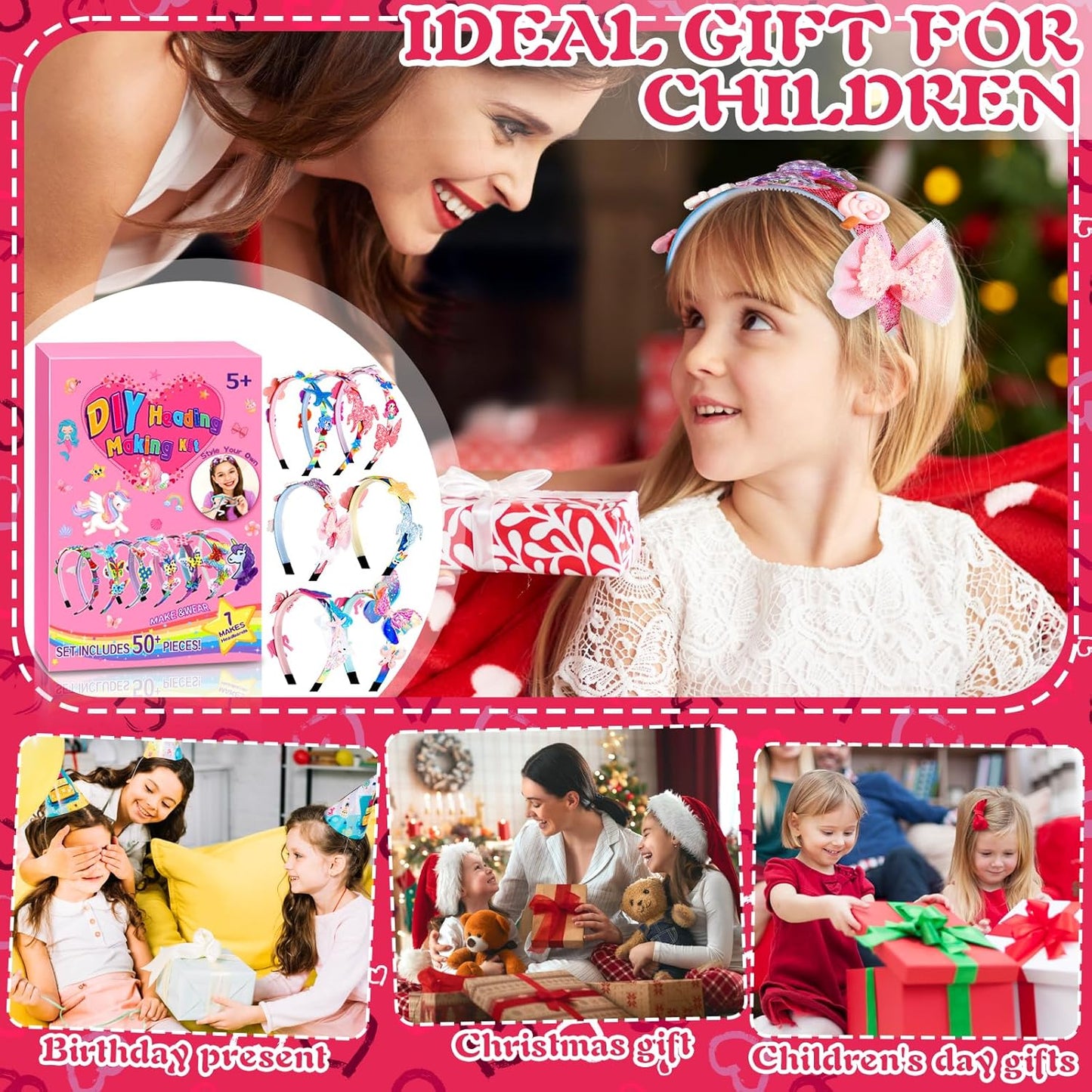 ZLPBAO 49-Piece Kids DIY Hair Accessory Craft Kit for Girls