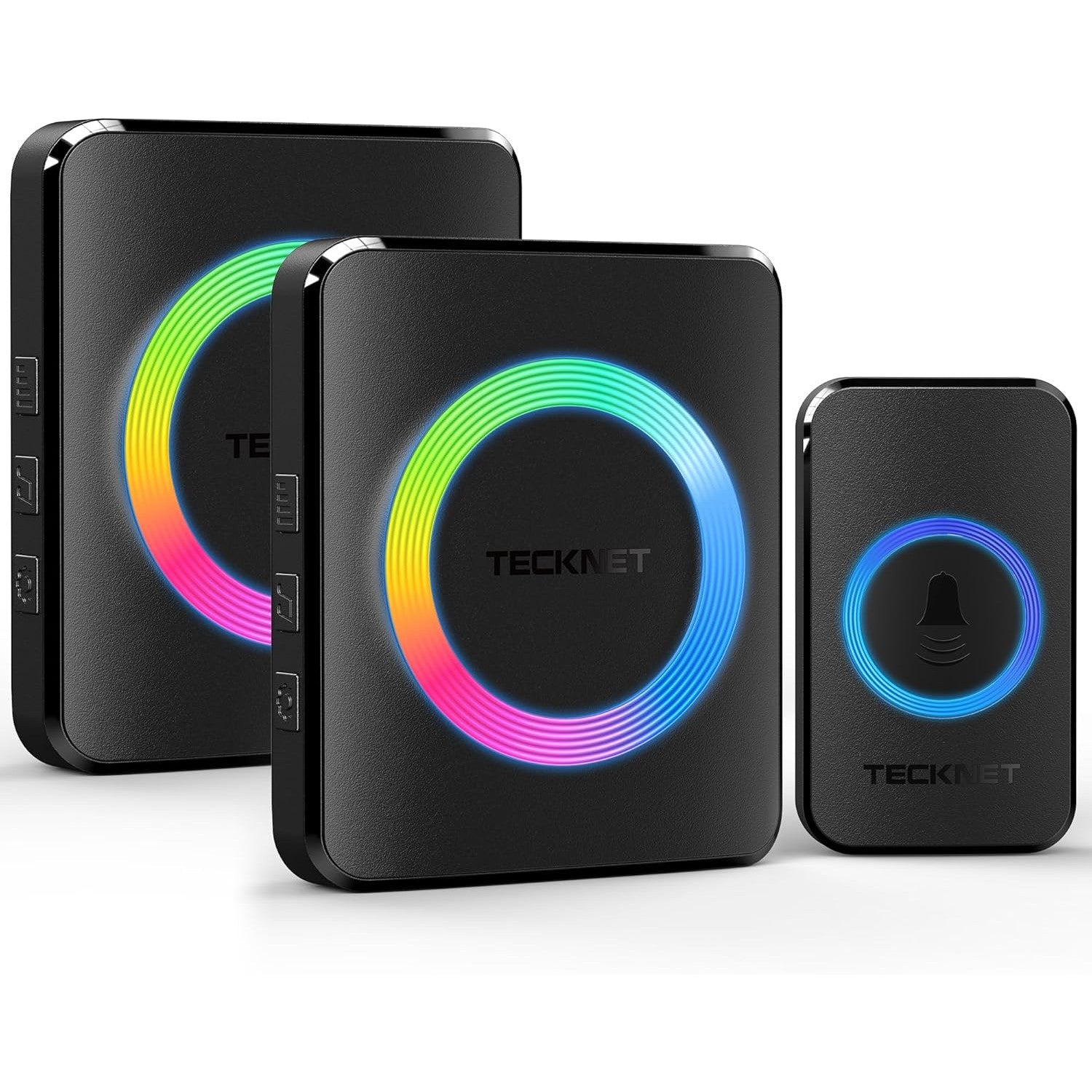 TECKNET Wireless Doorbell Kit: 400m Range, IP65 Waterproof, 2 Receivers