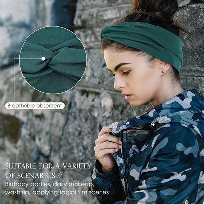 Panleding 12-Pack Stretchy Knit Sport Headbands for Women