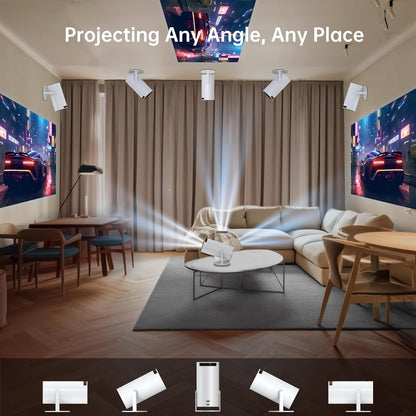 HY300 Android Mini Projector with WiFi, Bluetooth, 180° Flip, 4K/1080P Support