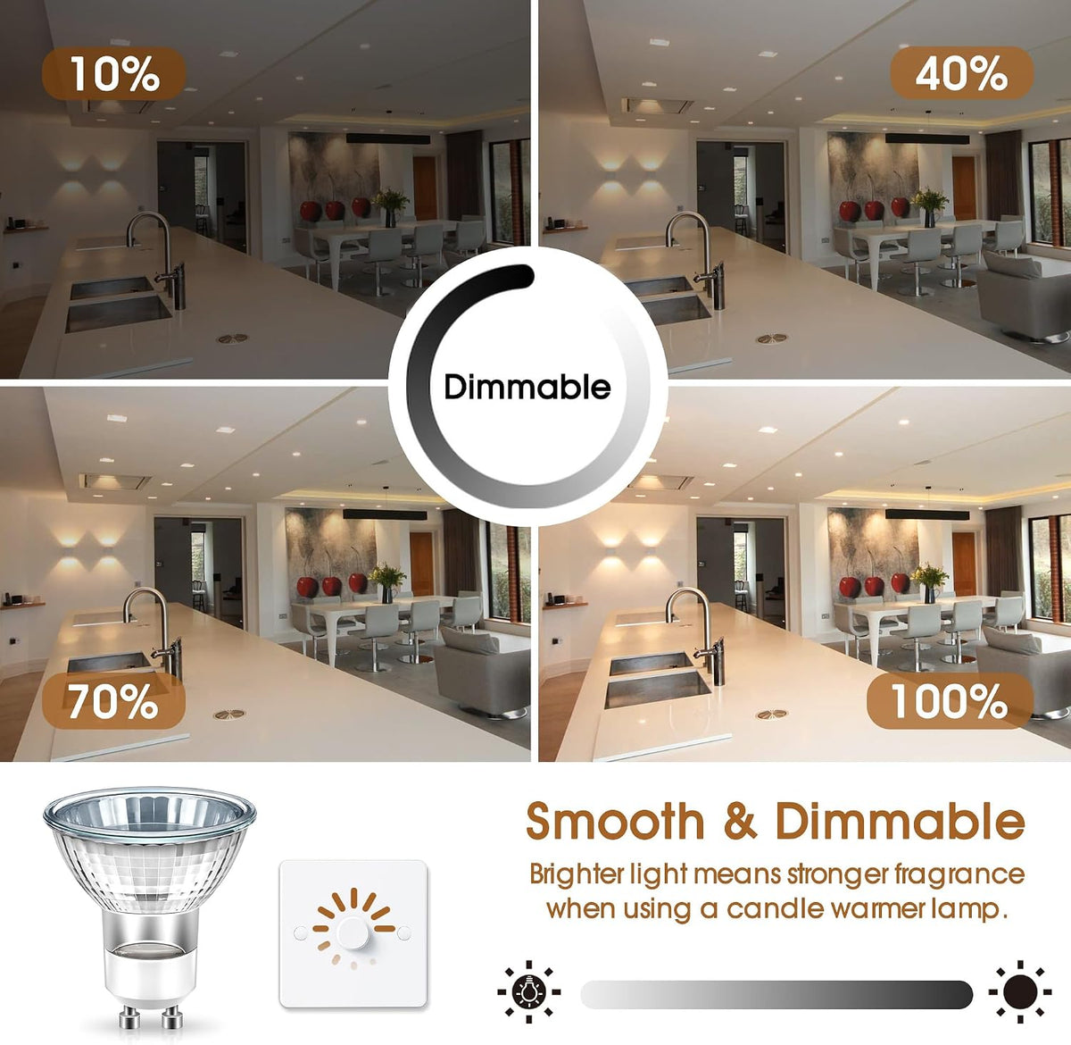 Flaspar GU10 Halogen Bulbs 50W for Candle Warmer Lamp 2700K
