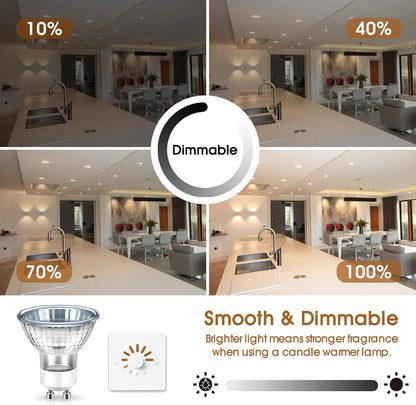 Flaspar GU10 Halogen Bulbs 50W for Candle Warmer Lamp 2700K