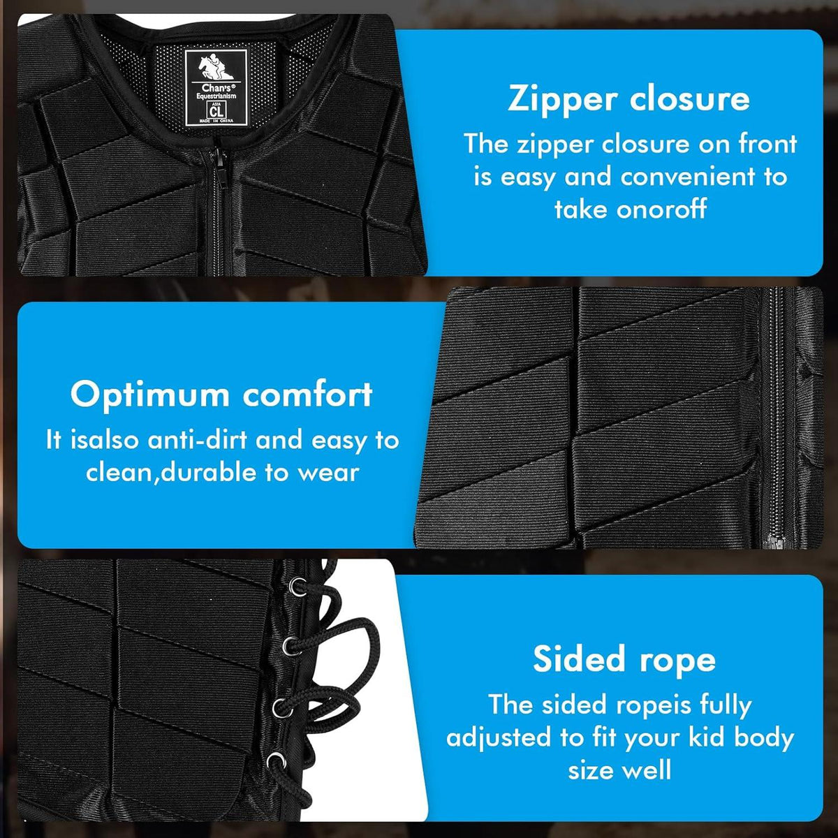 BOROCO Kids' Protective Equestrian Vest: Comfortable Training Safety Gear for Riding - Gomix Brands Outlet