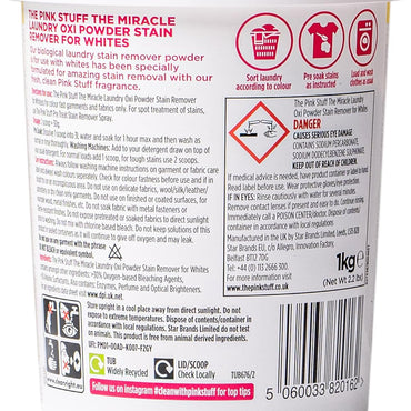 Stardrops Pink Stuff Oxi Laundry Powder Stain Remover – 1kg Whites