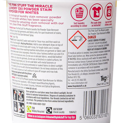 Stardrops Pink Stuff Oxi Laundry Powder Stain Remover – 1kg Whites