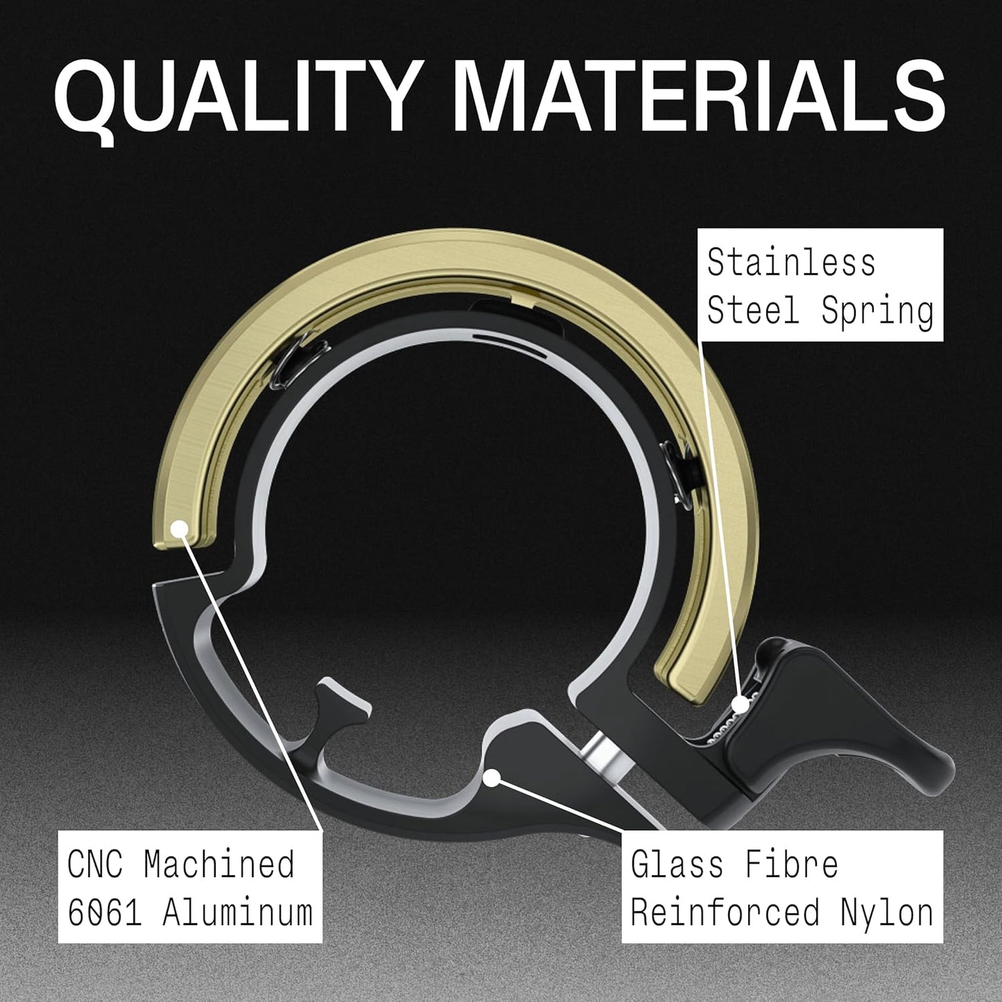 Knog Oi Aluminium Bike Bell – Large Brass 31.8mm Premium Ring