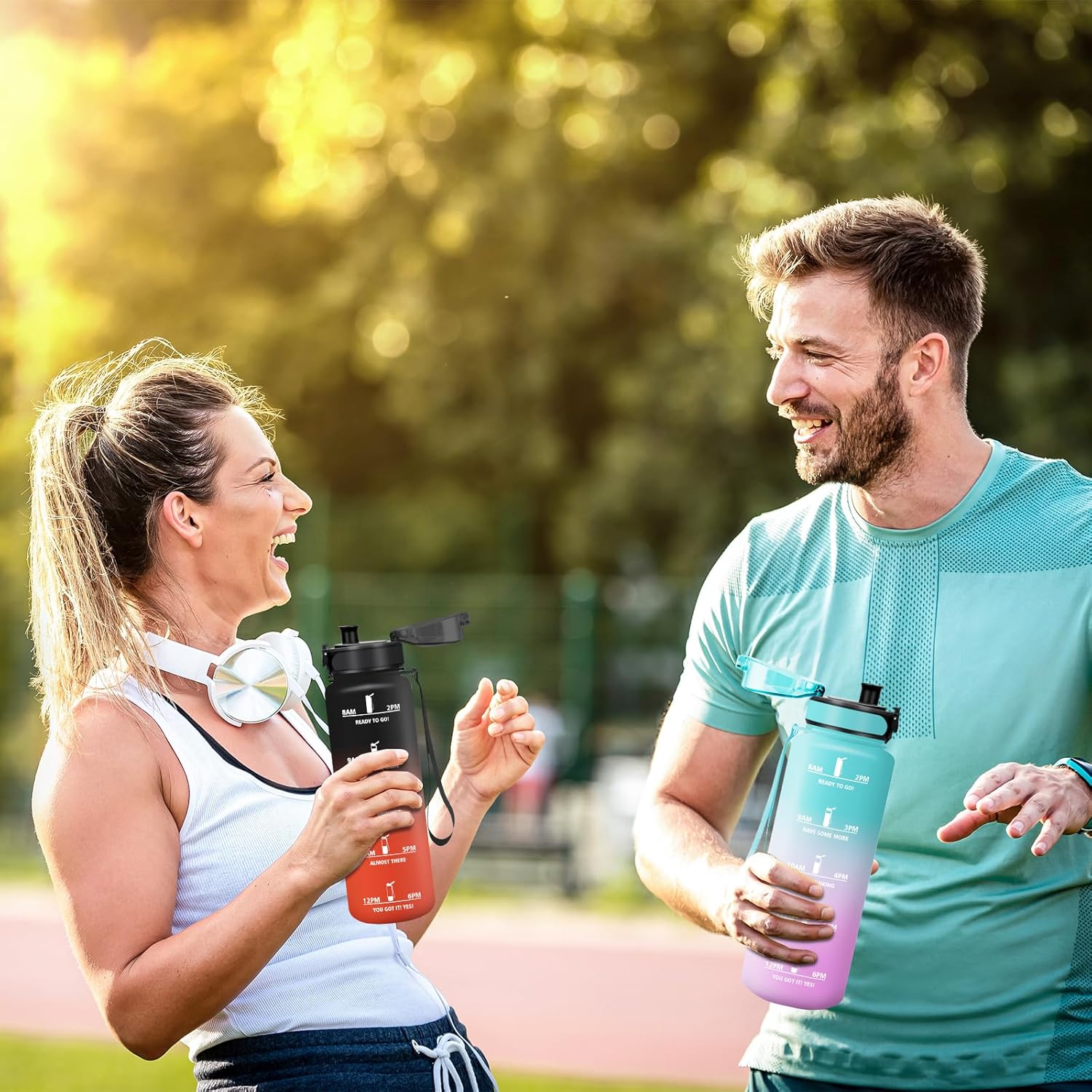 Motswedi 1000ml BPA-Free Leakproof Water Bottle with Time Markings