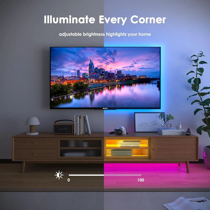 HOVVIDA 5m RGB LED Strip with App, Remote, Music Sync - Gomix Brands Outlet