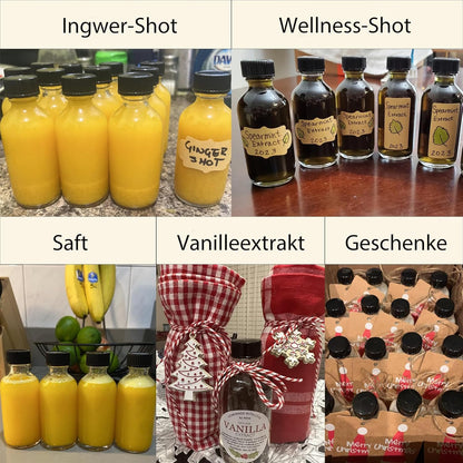 DIDITIME 12-Pack Mini Glass Shot Bottles with Funnel – 60ml