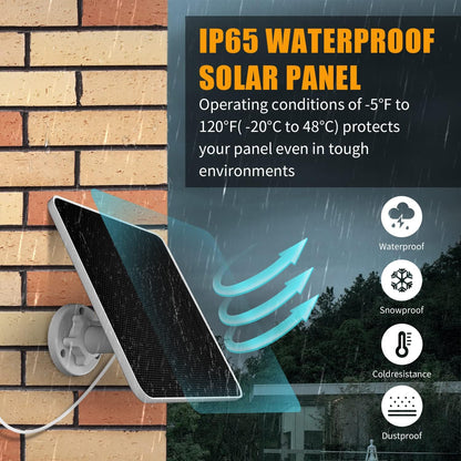 A-ZONE 7W Waterproof Solar Panel for Ring Doorbells