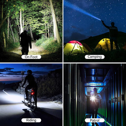 GEARLITE GR2000 Rechargeable LED Flashlight 10000 Lumens 3 Modes IP65 Waterproof Zoomable