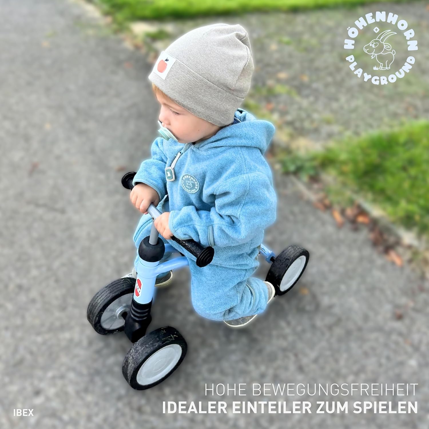 Hoehenhorn Ibex Baby Fleece Overall Winter Herbst Strampler Kleinkind mit Kapuze