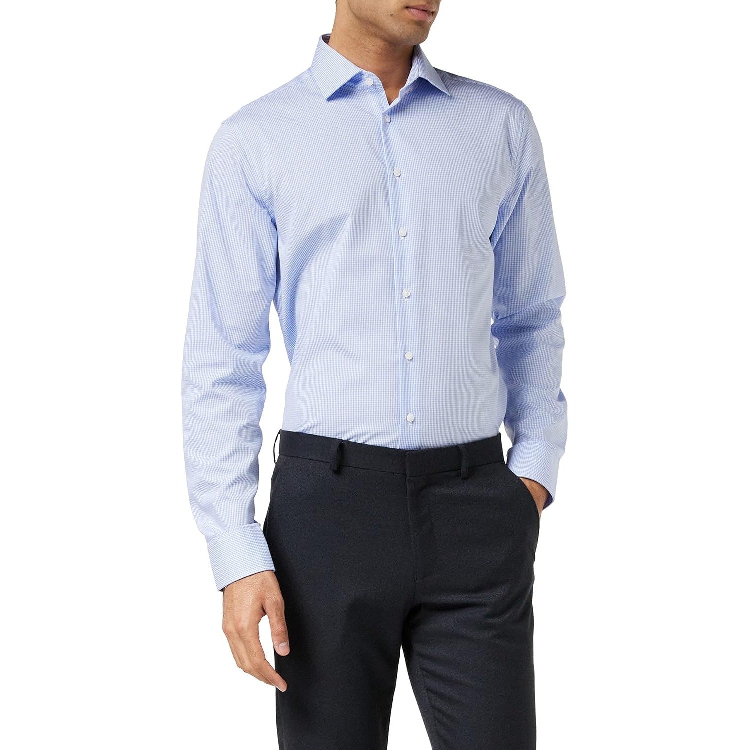 Seidensticker Men's Shaped Long Sleeve Cotton Business Shirt