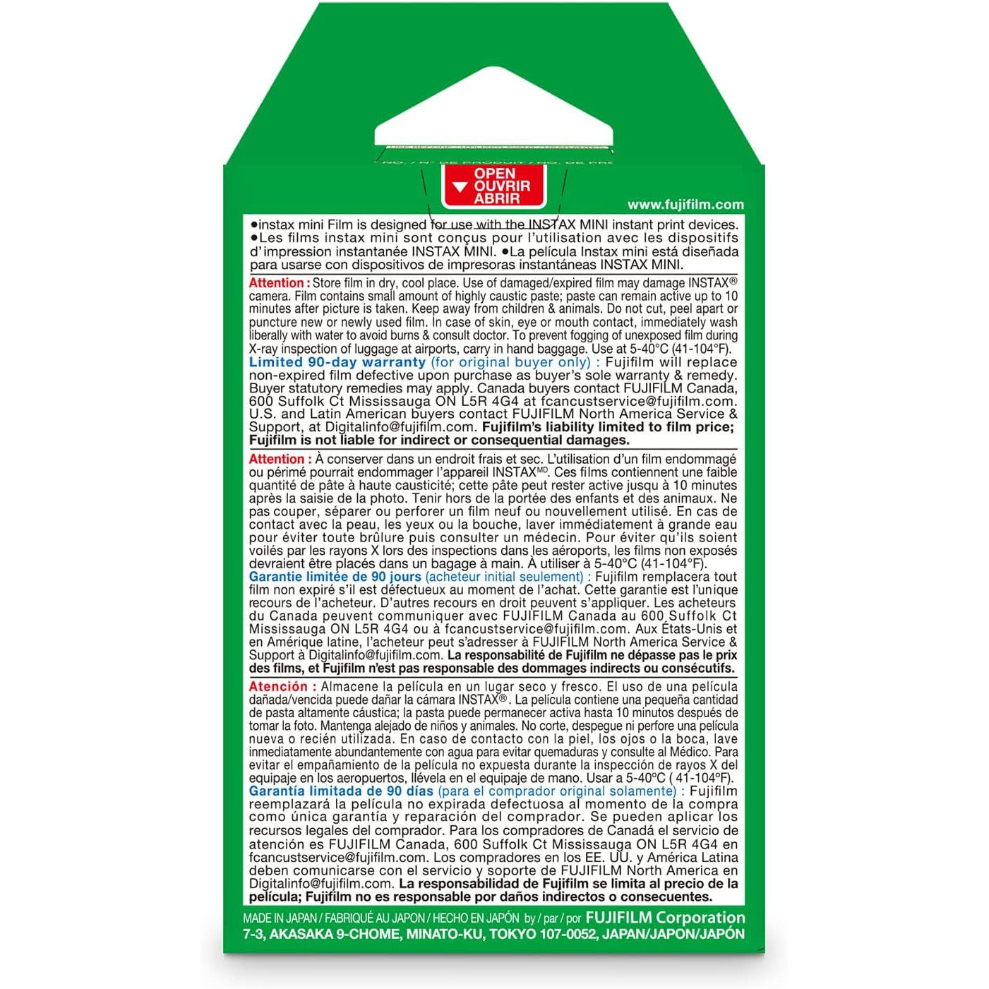 Fujifilm Instax Mini Twin Pack Instant Film, 20 White Photos