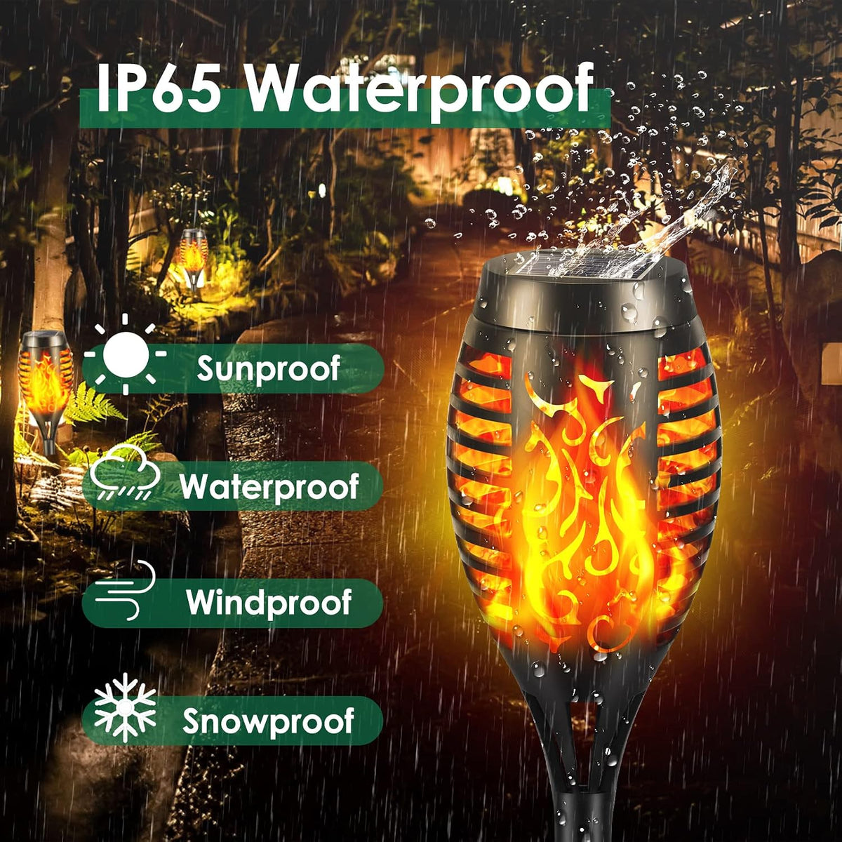 YAZEKY MAS-SJ7-332 Solar Torch Lights 12 LED 6-Pack