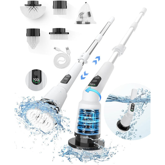 Kimeetol Waterproof Electric Spin Scrubber with Adjustable Handle