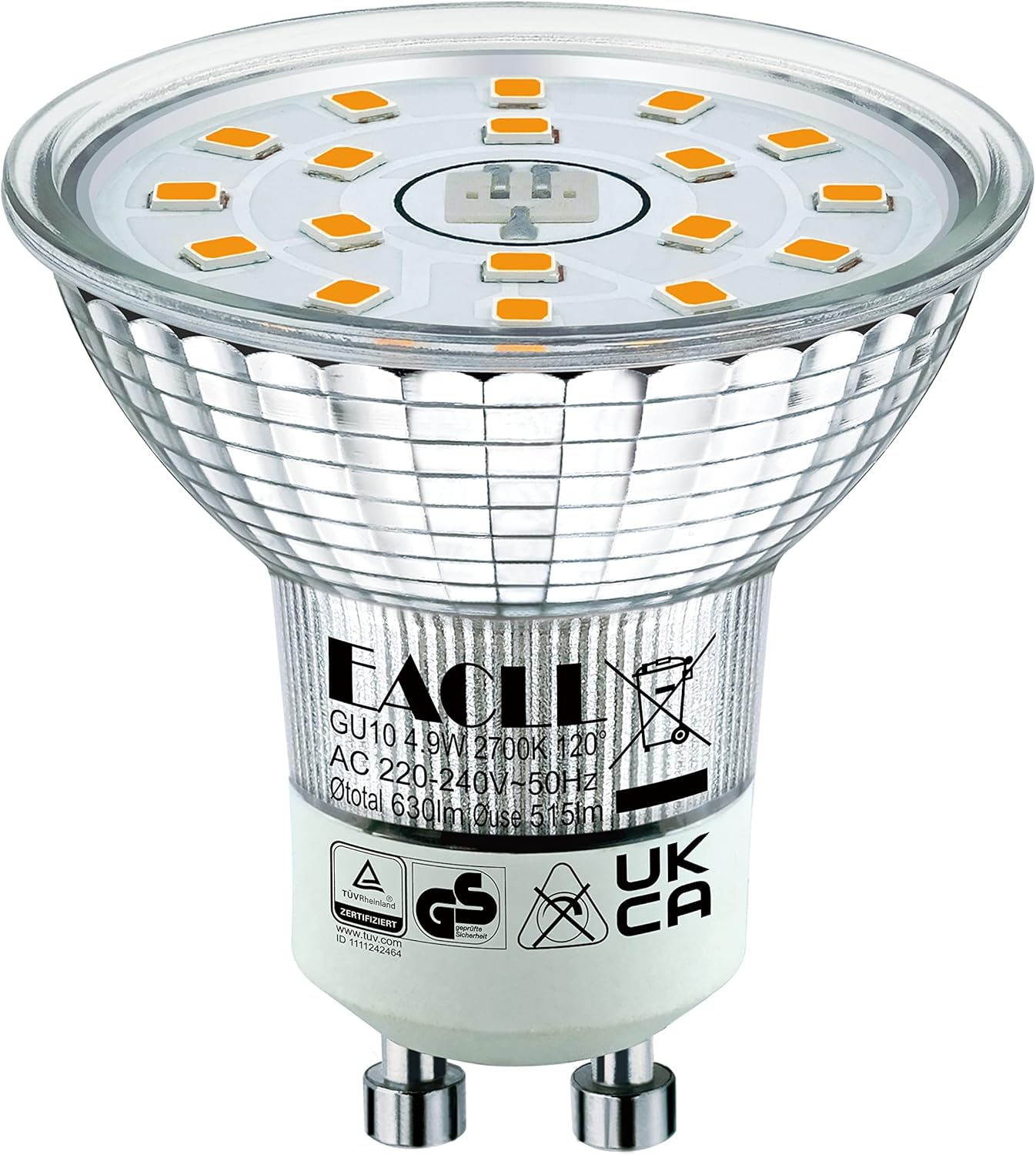 EACLL 4.9W GU10 Warm White LED Bulbs 8-Pack