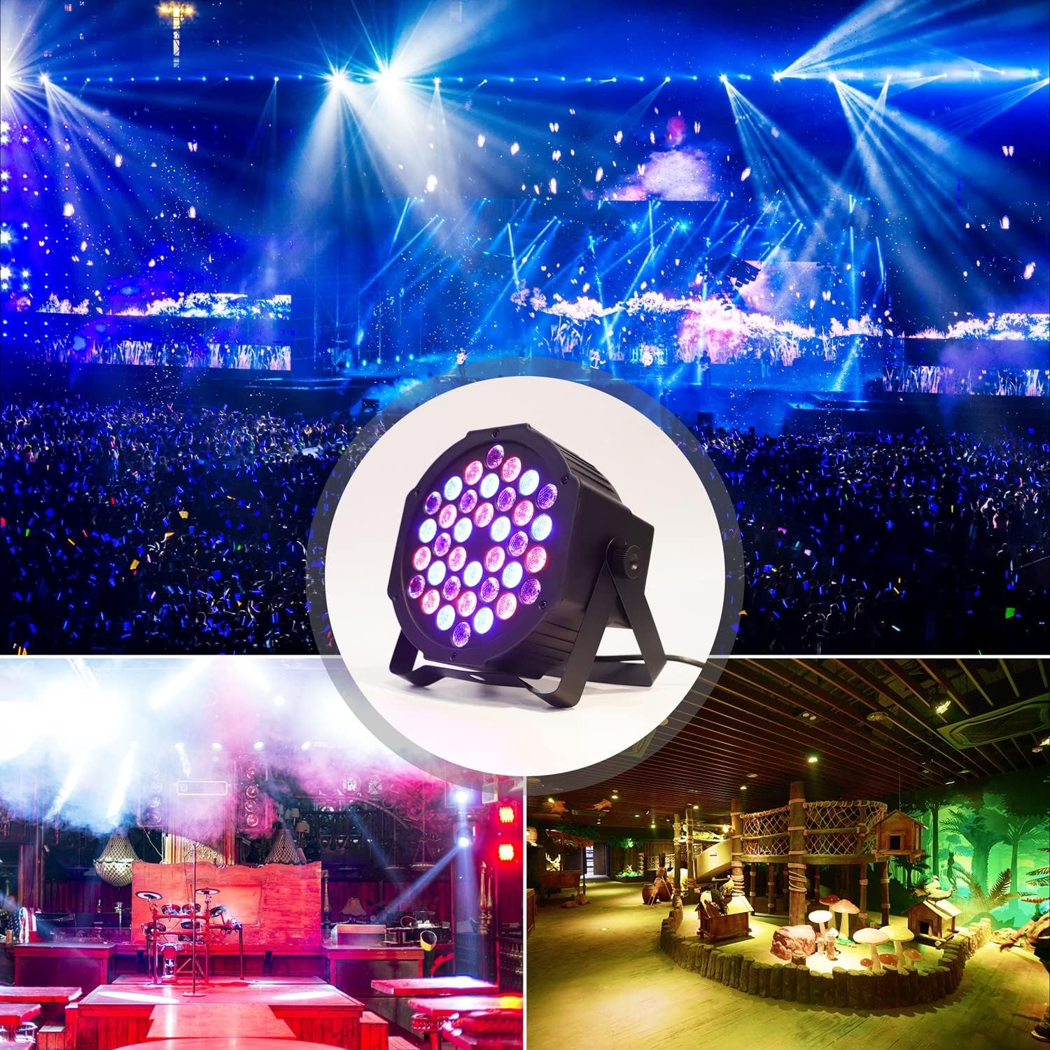 U`King HD-1082 RGB 36 LED Stage Light with Remote Control 72W