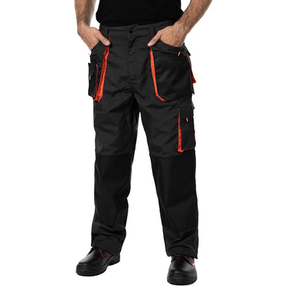 Mazalat Men's Durable Work Pants with Knee Pockets, Heavy-Duty Cargo Trousers