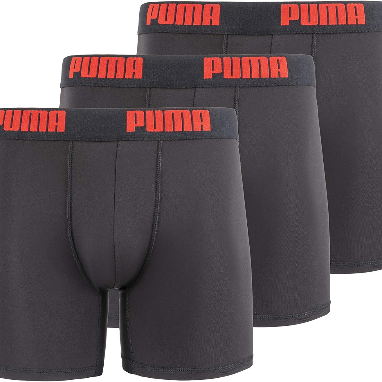PUMA Men's 3 Pack Performance Boxer Brief Moisture Wicking