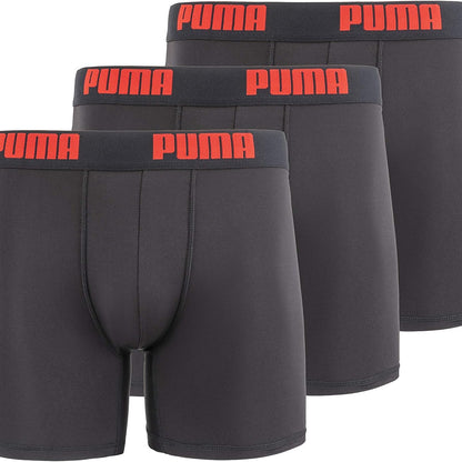 PUMA Men's 3 Pack Performance Boxer Brief Moisture Wicking