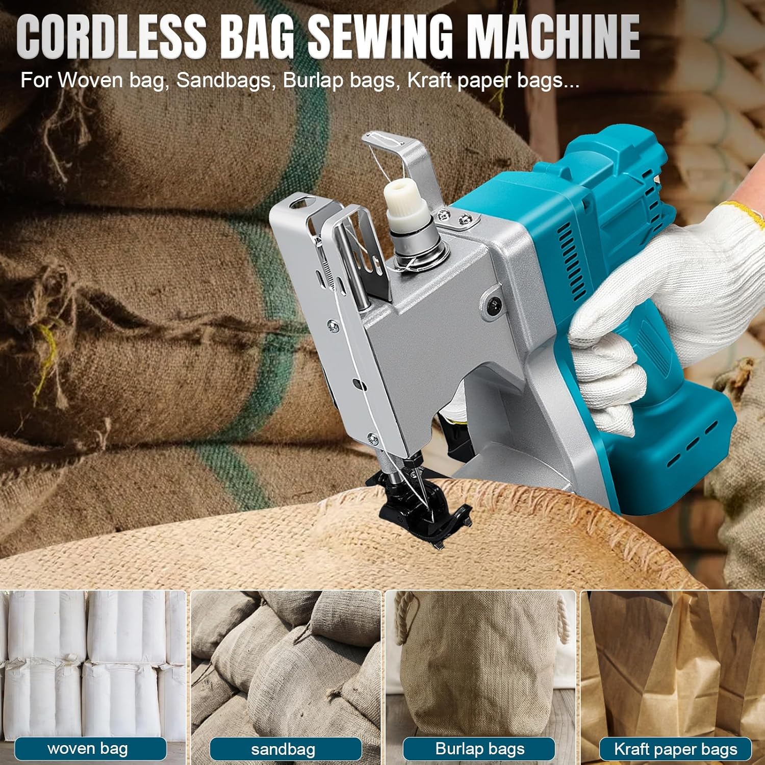 Kistrba Portable Cordless Sewing Machine – Blue – Makita 18V Battery