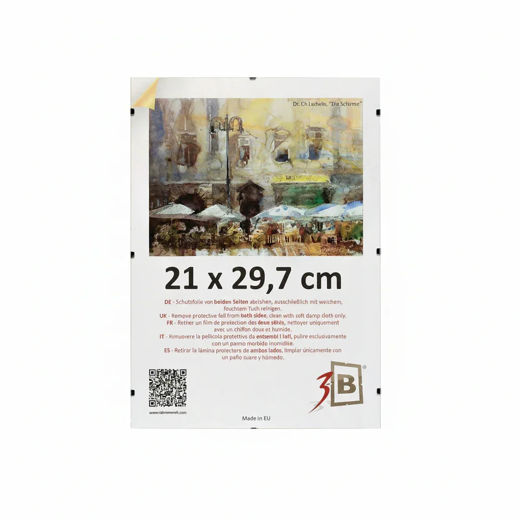 pack of 3 Modern Frameless Picture Holder with Shatterproof Acrylic Glass A4 - Gomix Brands Outlet