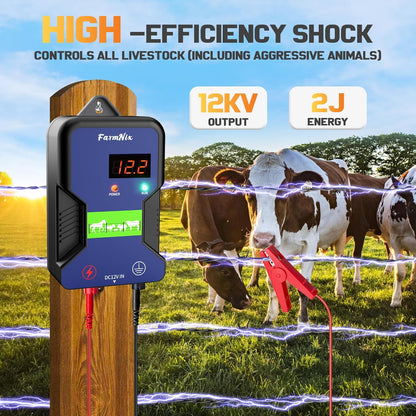 FarmNix 15KM High Voltage Electric Fence Controller 2J