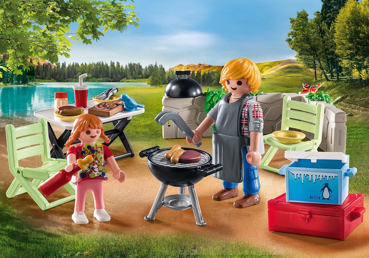 Playmobil Family Fun 71427 Barbecue Set with Grill, Table, Accessories
