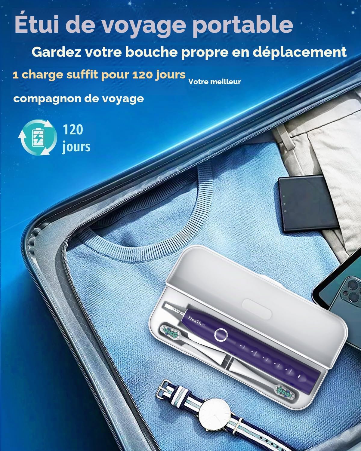 YTEATH PRO Y08U Sonic Electric Toothbrush with 8 Heads