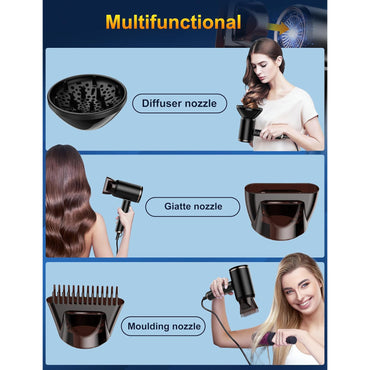 Vbrisi 2400W Foldable Ionic Hair Dryer with Diffuser