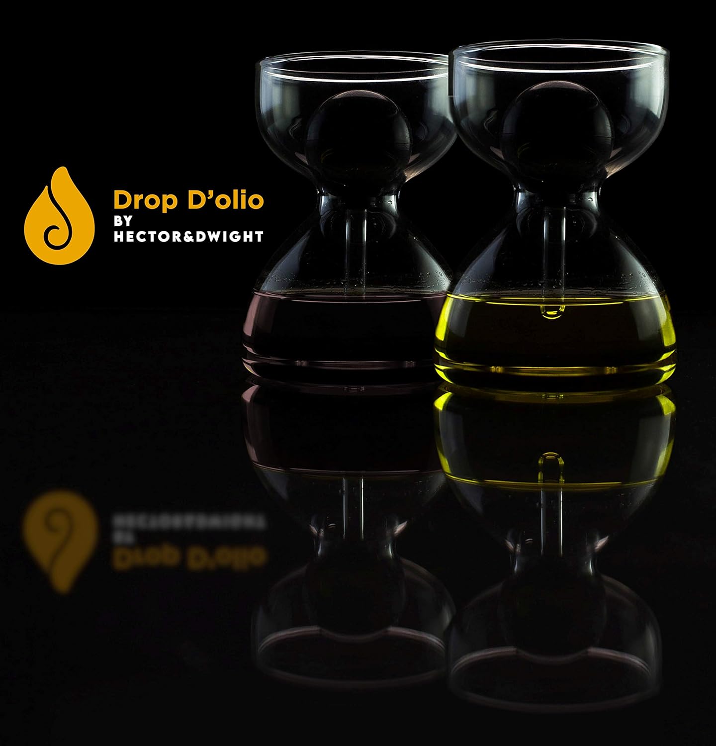 DropD'olio Premium Oil and Vinegar Dispenser Set with Glass Pipette