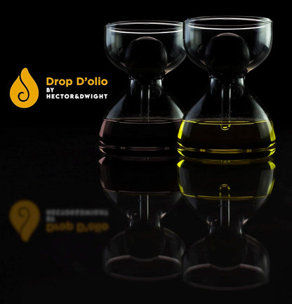 DropD'olio Premium Oil and Vinegar Dispenser Set with Glass Pipette