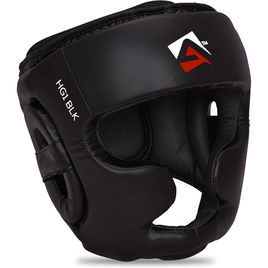 AQF Premium Full Face Boxing Headguard: MMA Training Headgear Muay Thai Sparring Protection